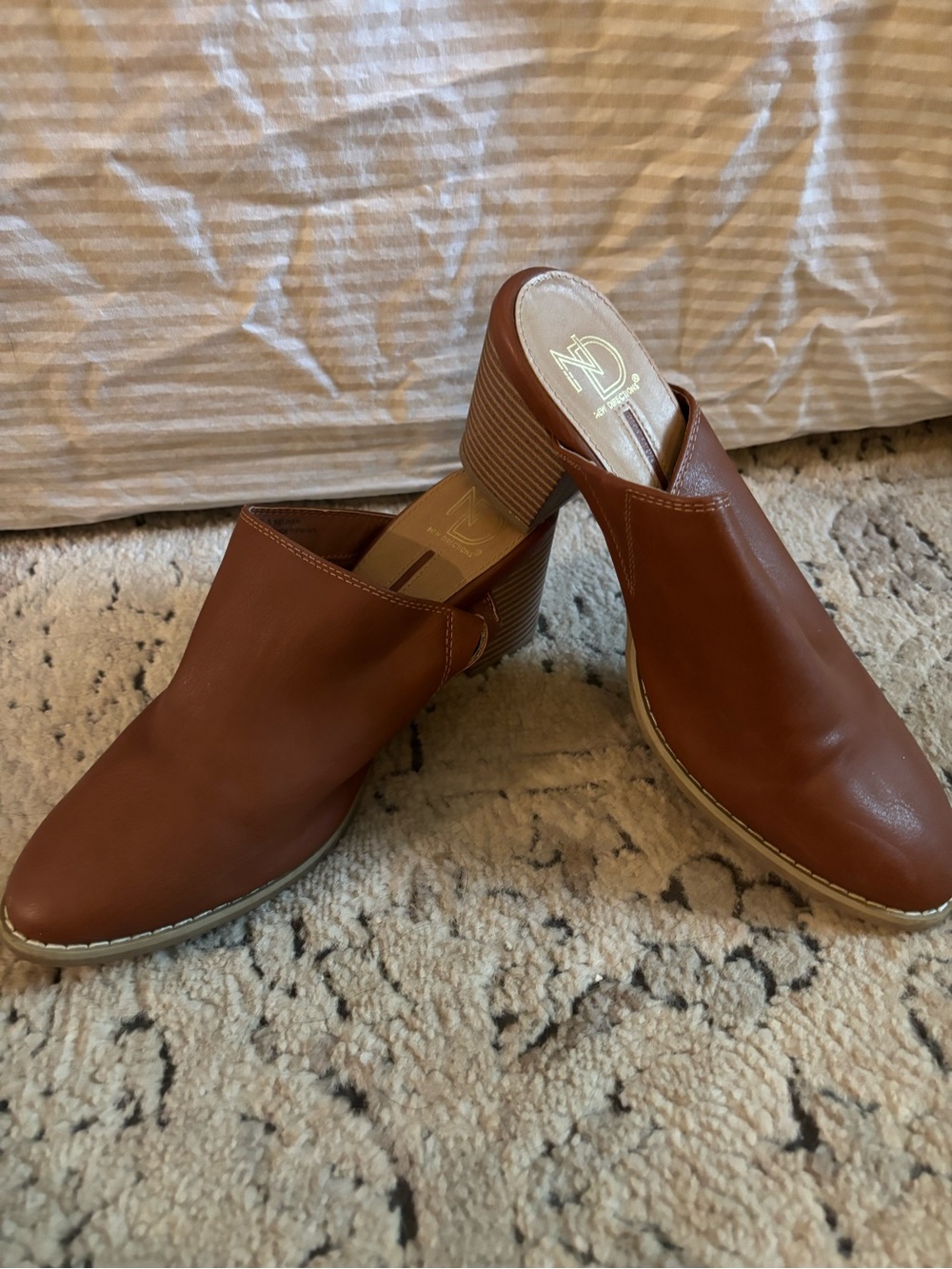 Women’s Brown Slip-On Block Heel Mules